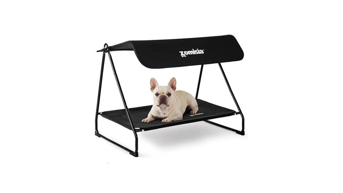 Zomisia 2-in-1 Elevated Dog Bed With Adjustable Canopy, Heavy Duty