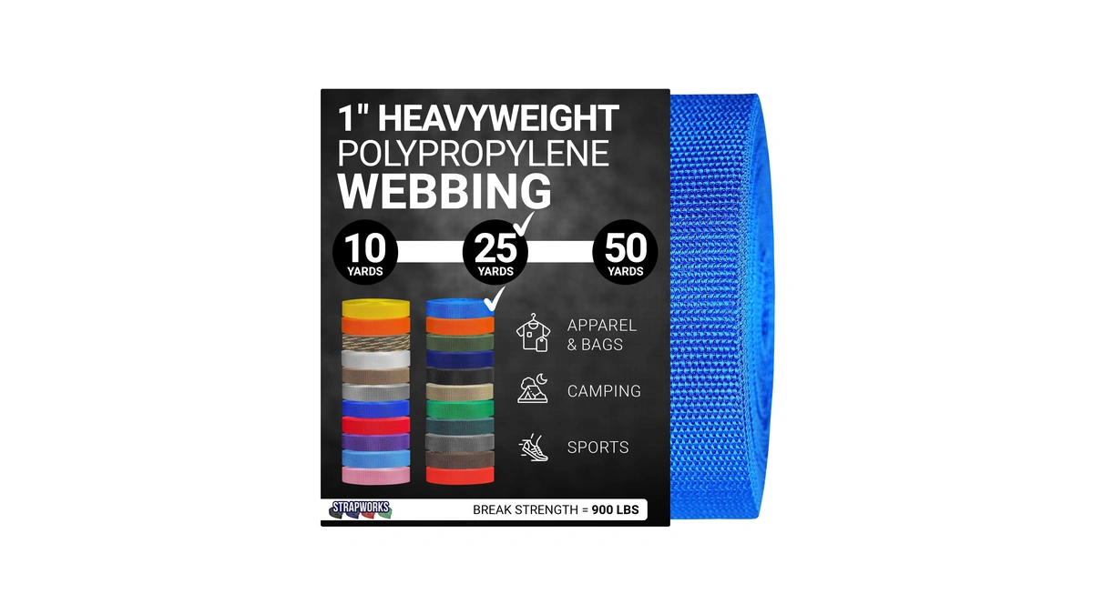 Strapworks Heavyweight Polypropylene Webbing - Heavy Duty Poly Strapping For