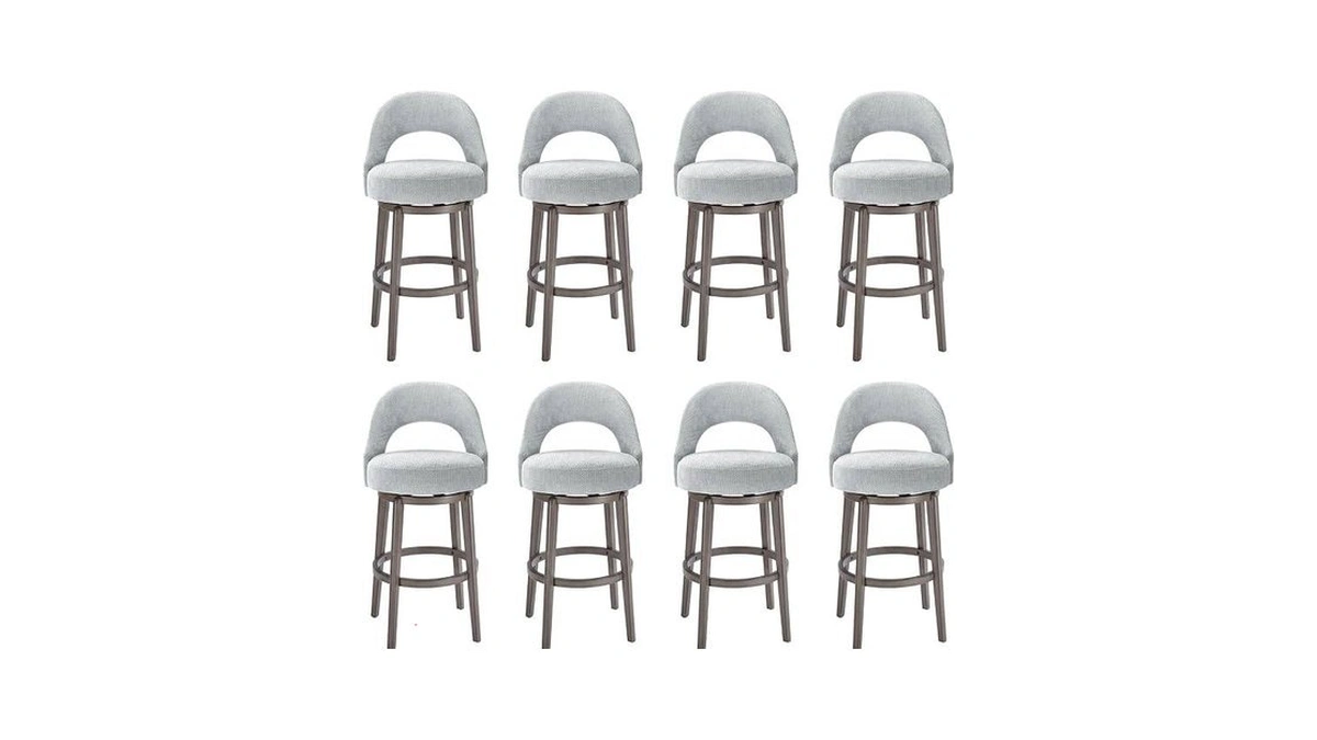 Mapleyard Swivel Bar Stools Set Of 8, 26 Inch Counter