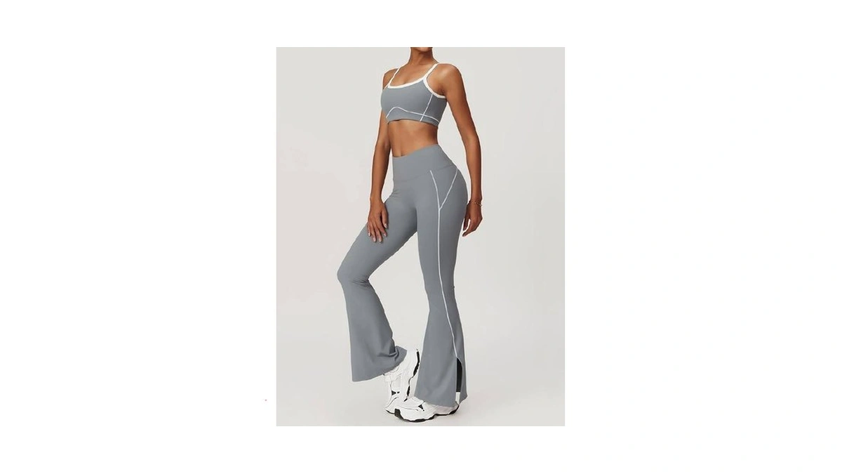 Omewee Yoga Sets For Women 2 Piece Fashion Contrasting Lines