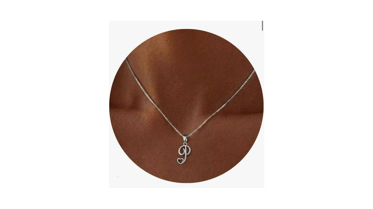 Laeclily Initial Necklaces For Women 14k Silver Plated Dainty Necklace
