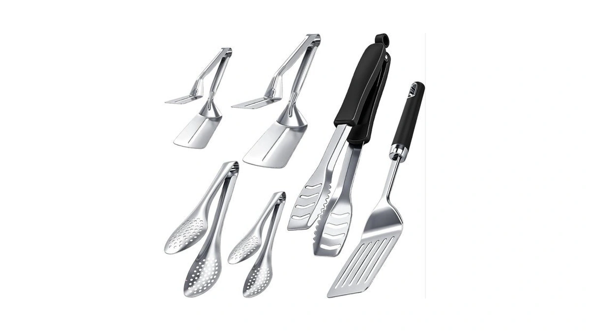 Sliner 6 Pack Grill Spatula And Tongs Set Heavy Duty