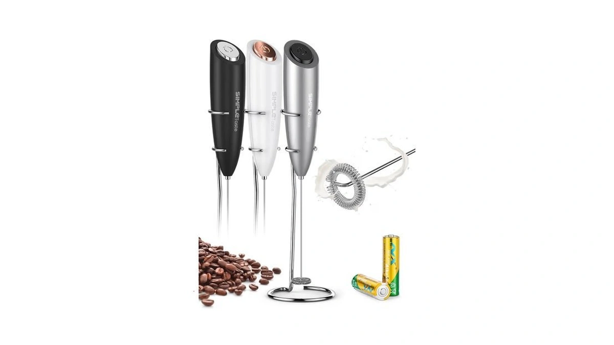 Simpletaste Milk Frother Handheld Electric Foam Maker, Drink Mixer With