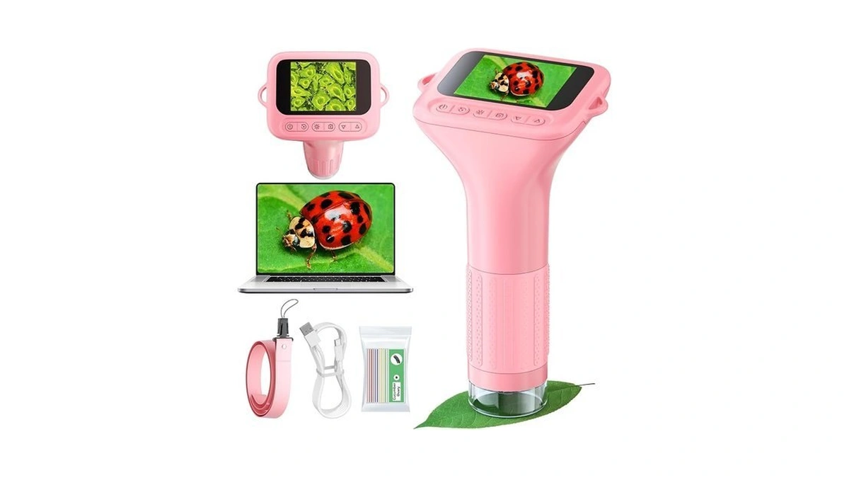 Odatay 1000x Digital Kids Microscope Kit With 12 Slides &
