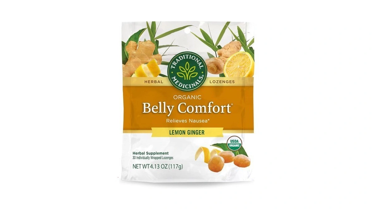 Traditional Medicinals Organic, Belly Comfort Lozenges, Lemon Ginger - Supports