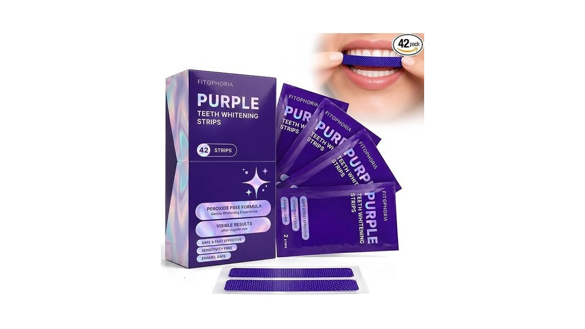 Fitophoria Purple Teeth Whitening Strips - 42 Count - Peroxide