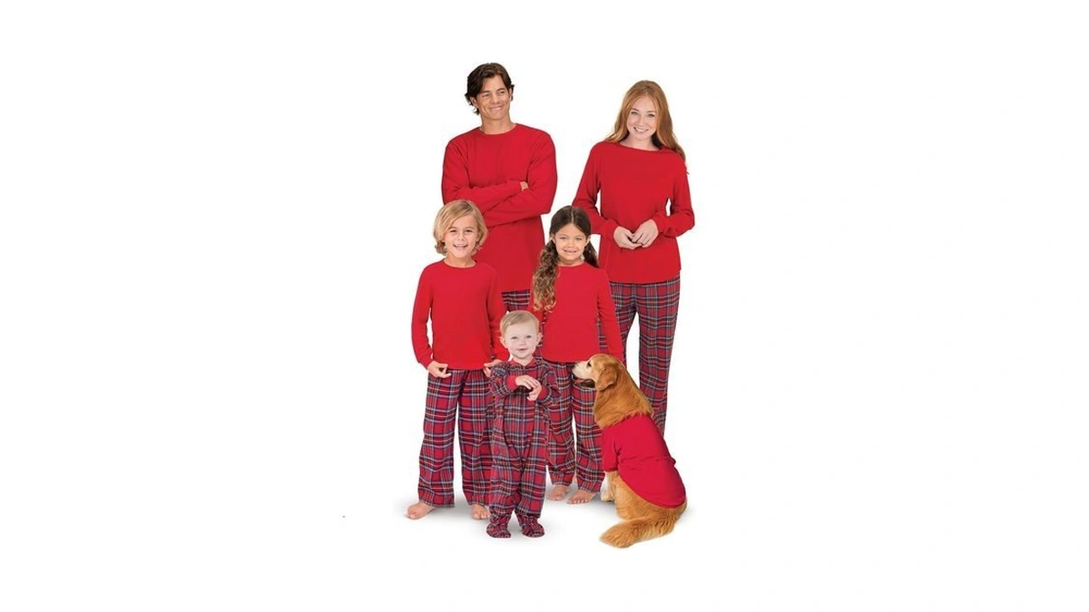 Pajamagram Christmas Pajamas For Family, Red Dropseat, Pets Xxl