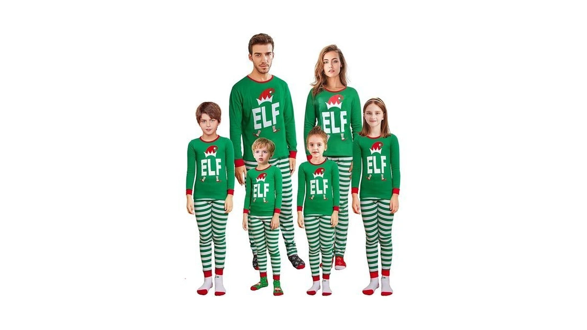 Kikizye Children Long Sleeve Pjs Family Matching Christmas Pajamas Cotton