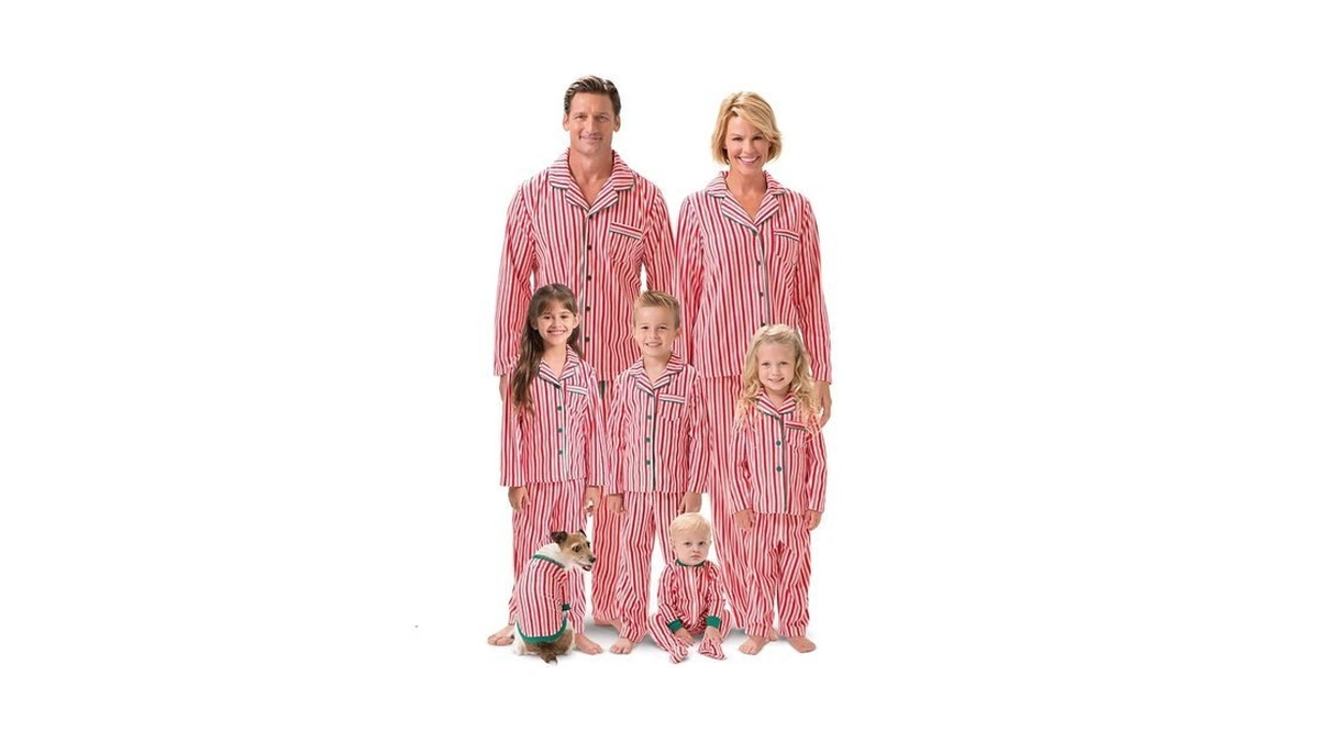 Pajamagram Matching Family Christmas Pajamas - Candy Cane Fleece, Red,