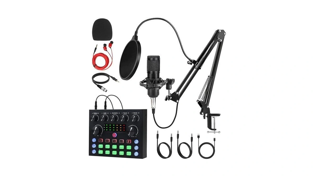 J.i.y Podcast Equipment Bundle For 1, Studio Recording Kit With