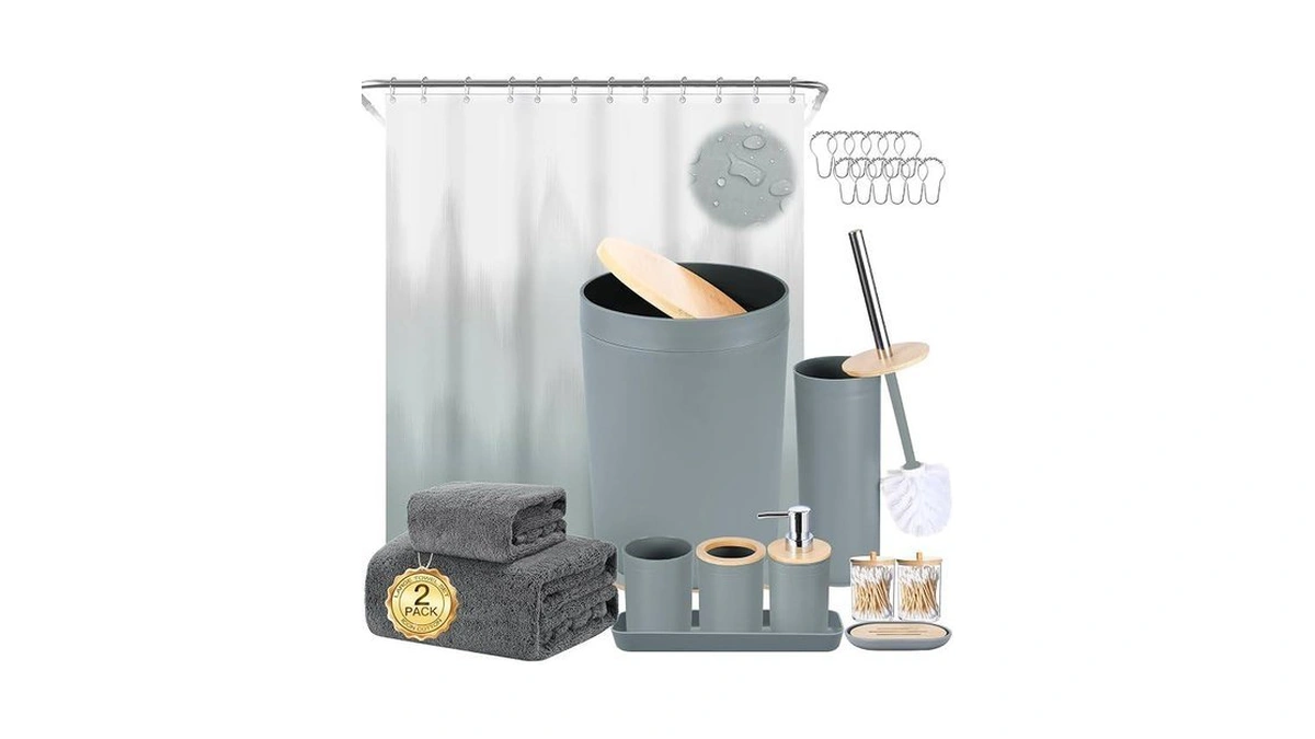 Imucci Bathroom Accessories Bathroom Sets With Shower Curtain, Bath Towel