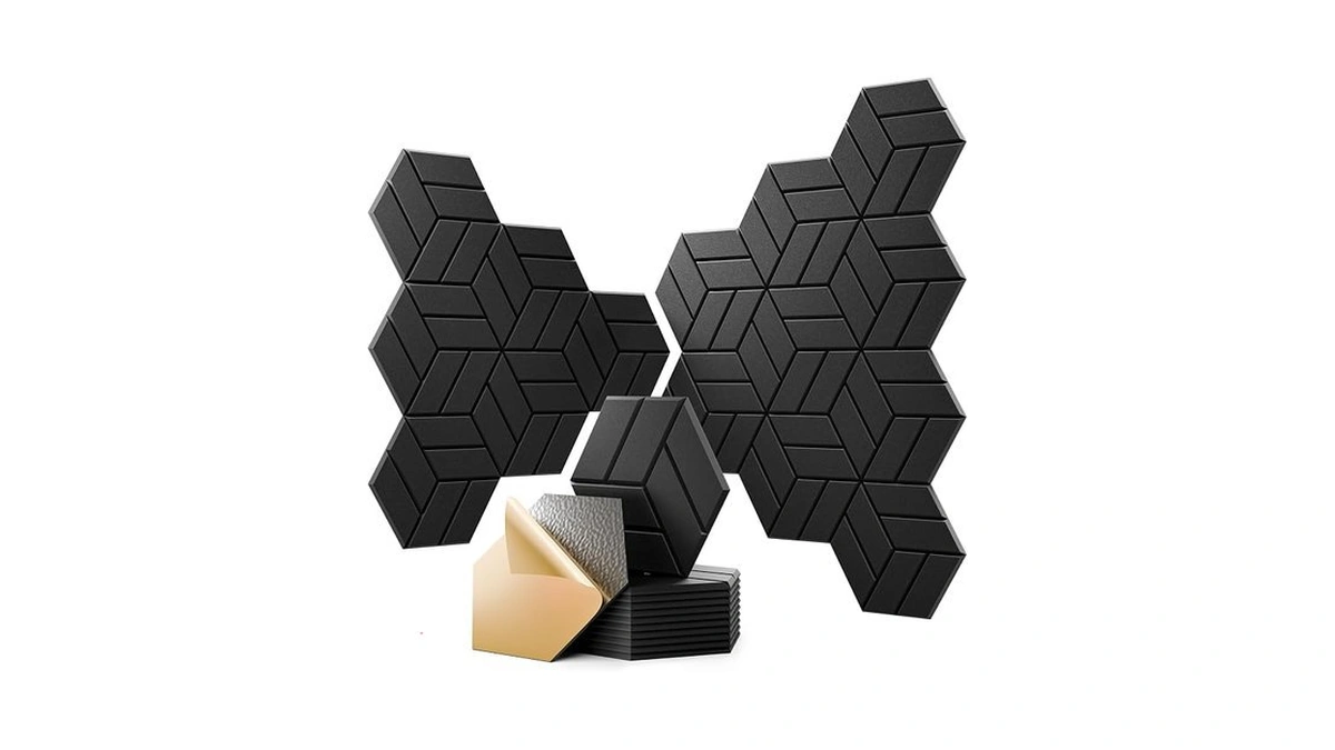Otuoer 12pcs Acoustic Panels With Self-adhesive, 12"x 10"x 0.4" Sound