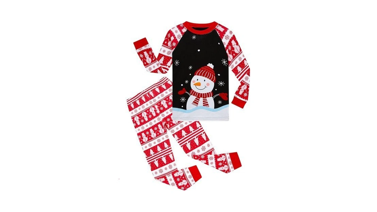 Kikizye Little Girls Boys Christmas Pajamas Kids Snowman Long Sleeve