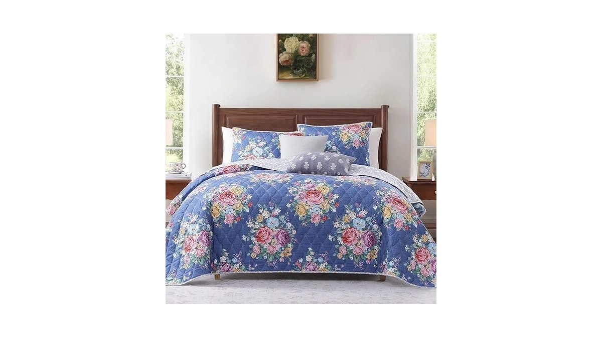 Wrensonge Floral Quilt Set Twin Size, 2 Piece Reversible Lightweight