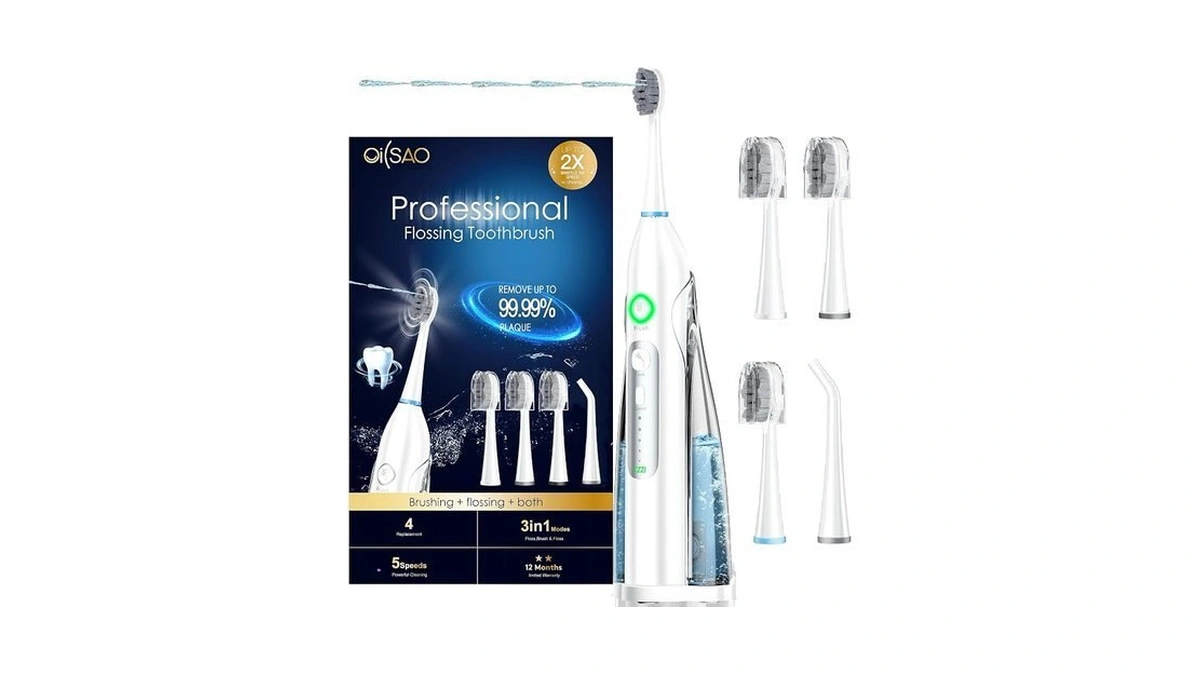 Oilsao Electric Toothbrush With Water Flosser -cordless 3-in-1 Flossing Toothbrush