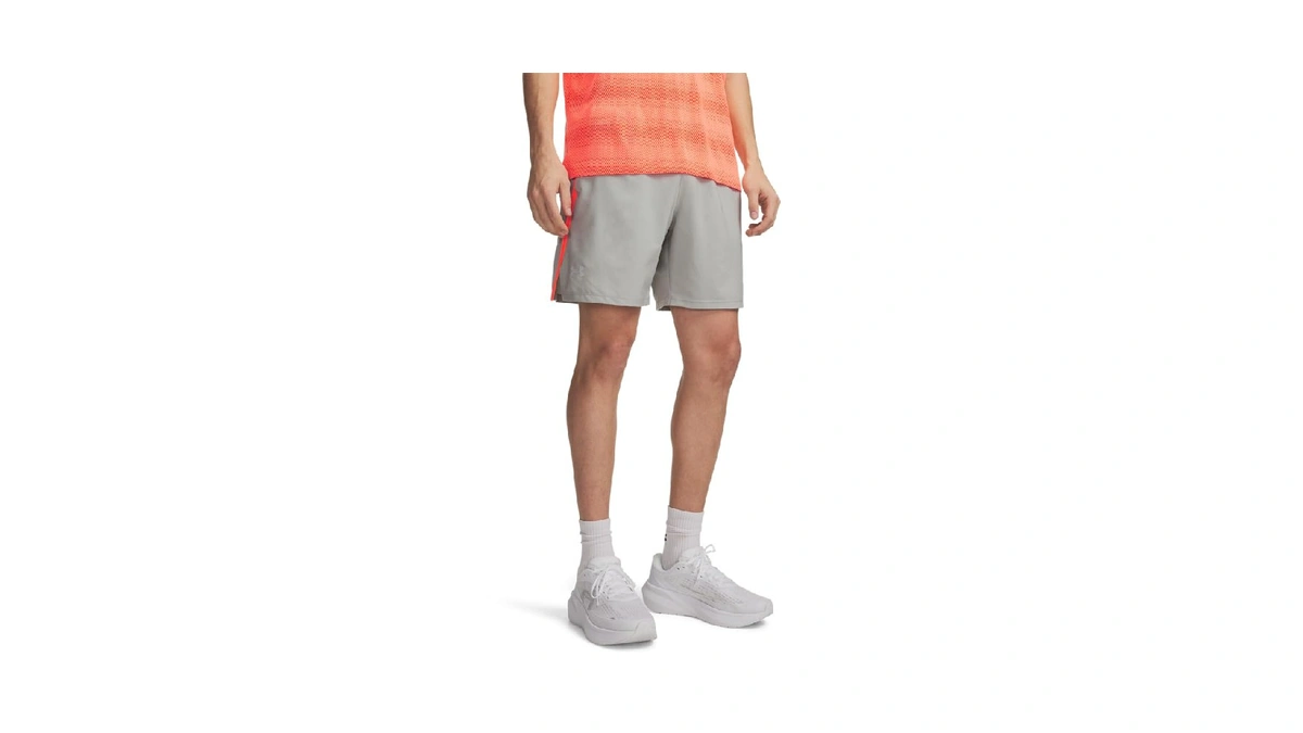 Under Armour Men's Launch Run 7-inch Shorts, (069) Titanium/electric Tangerine/reflective,