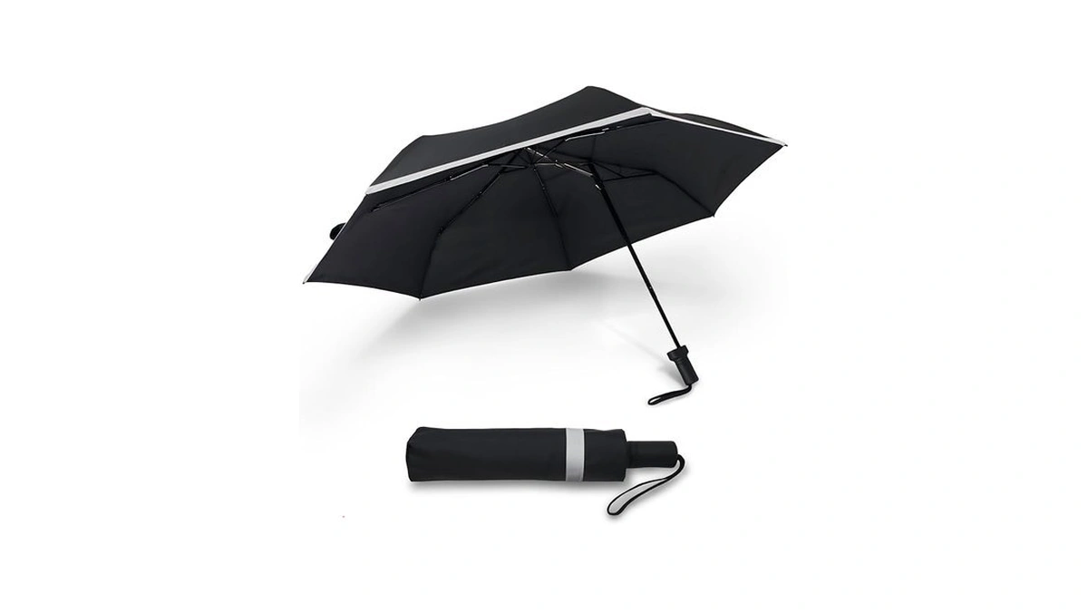 Sideshaft Windproof Folding Umbrella For Travel: Eccentric Umbrellas Compact &