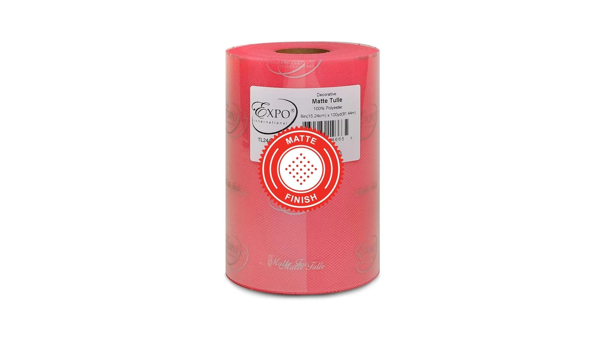 Expo International Decorative Matte Tulle, Roll/spool Of 6” X 100