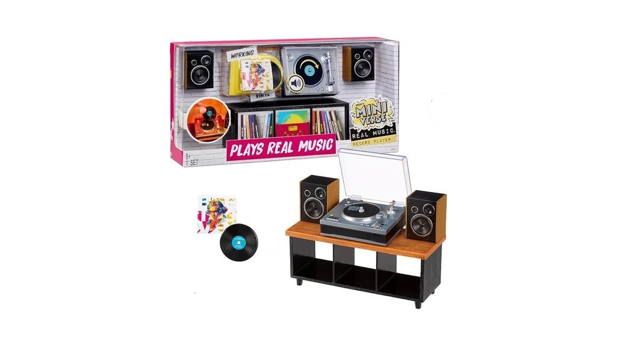 Mga's Miniverse Real Music Record Player Mini Collectibles, Mini Playable