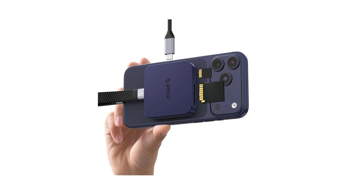 Orico Ultra-thin Magnetic Sd Card Reader For Iphone, 4-in-1 Usb