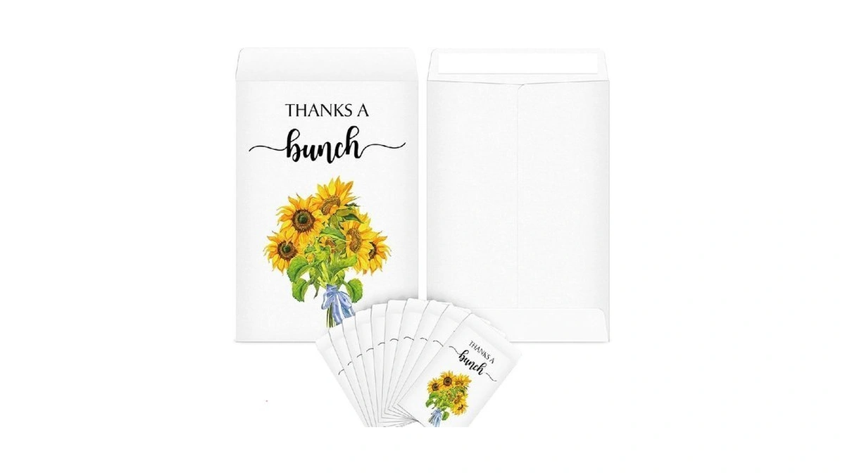 Fumete 100 Pcs Thank You Seed Packets Wedding Favor Sunflower