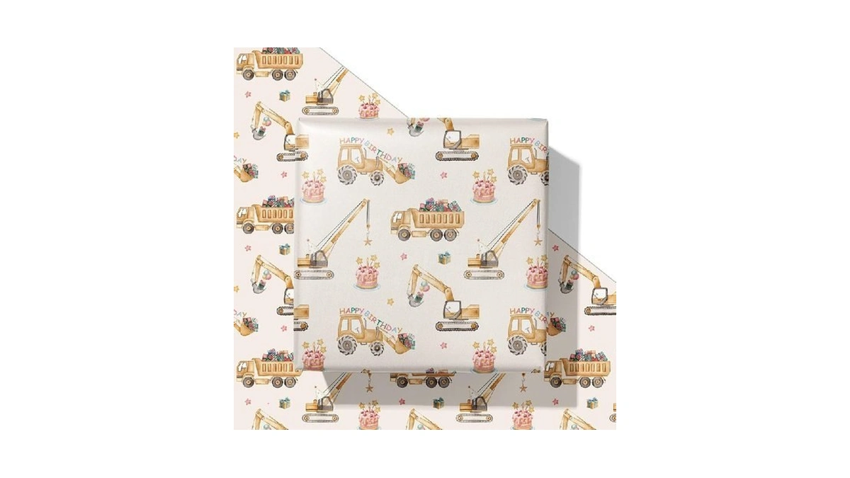 Saringswoon Birthday Boy Wrapping Paper For Boys Kids- Light Blue
