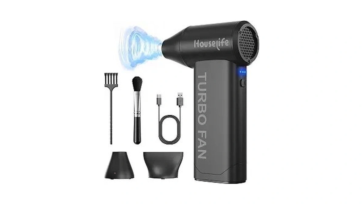Houselife Compressed Air Duster For Computers - 150,000 Rpm Brushless