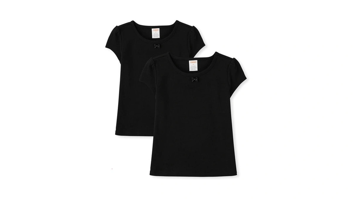 Gymboree,girls,and Toddler Short Sleeve Basic Layering Shirt,black 2-pack,2 Years