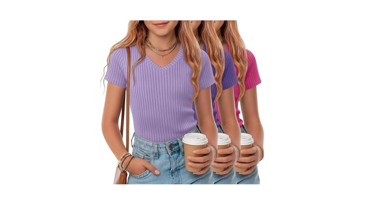 Oakgarden 3 Pack Girls T Shirts 5-14 Years Tween Short
