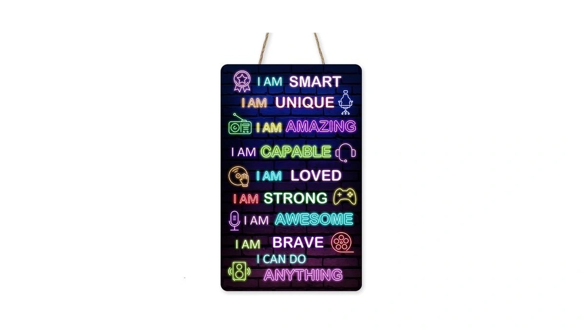 Bolisom Inspirational I Am Smart Neon Front Door Sign, Positive