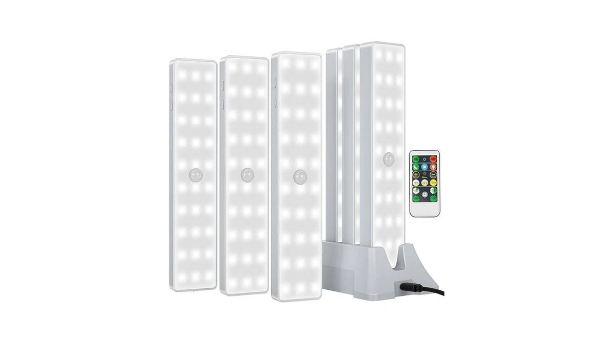 Racokky Under Cabinet Lights With Charging Station, 6 Pcs Rechargeable