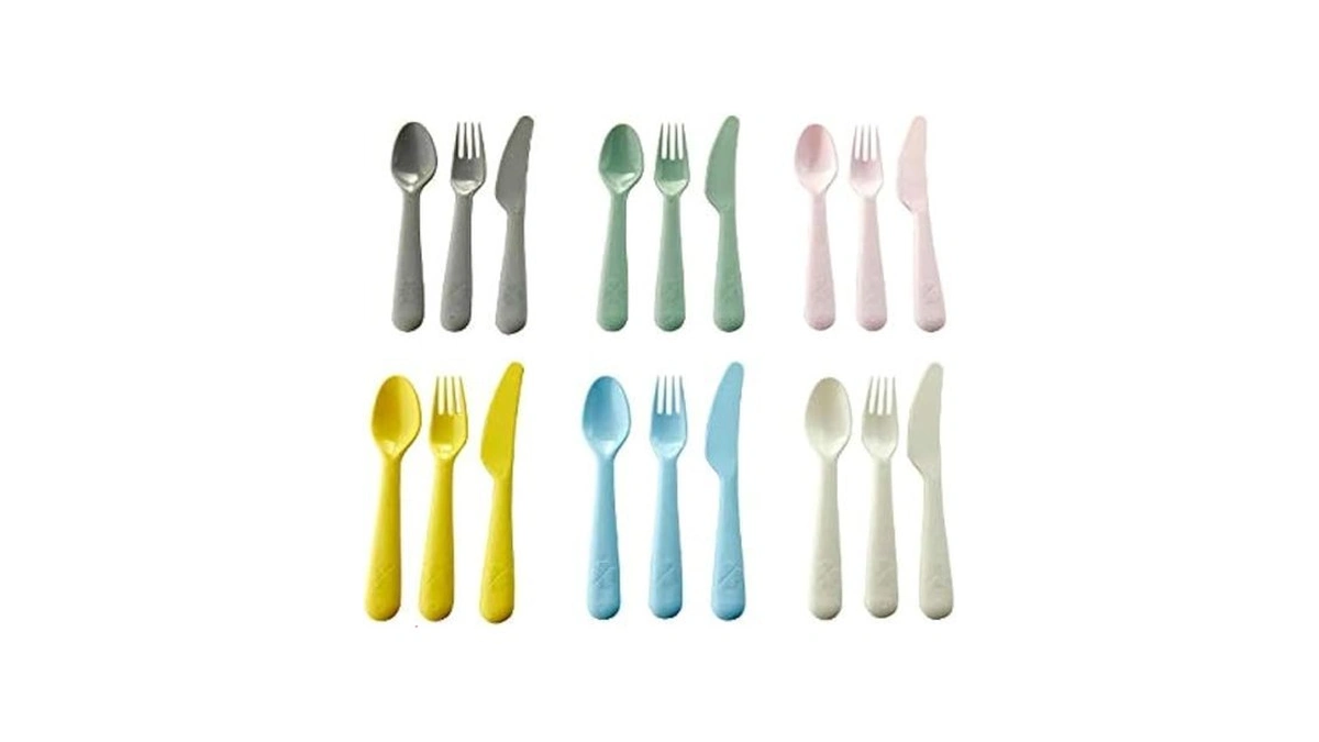 Ikea Plastic 18-piece Cutlery Set Mixed Colours, Set Of 6