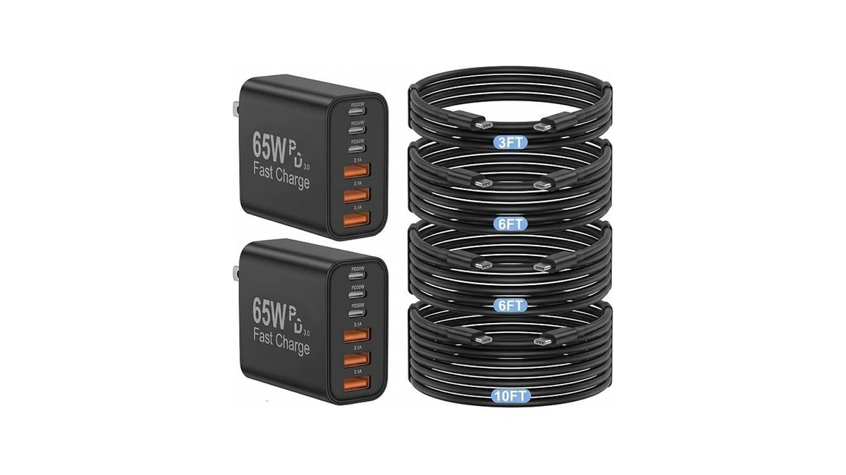 Usb C Charger Block 2pack.65w Multiport Type C Charging Fast