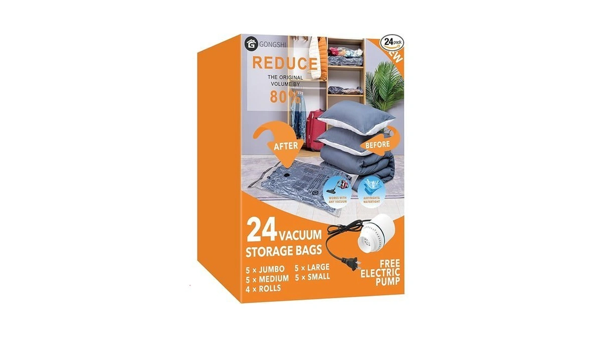 Gongshi Vacuum Seal Bags For Clothing Travel & Home Storage,