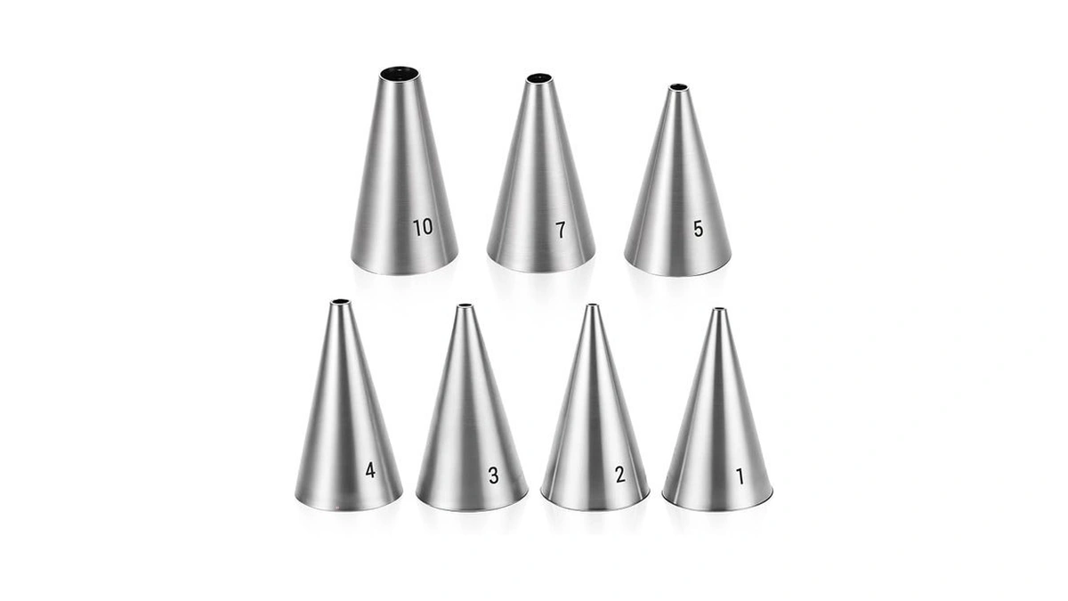 Xinjoduz 7 Pcs Cake Decorating Tips, Round Hole Cake Piping