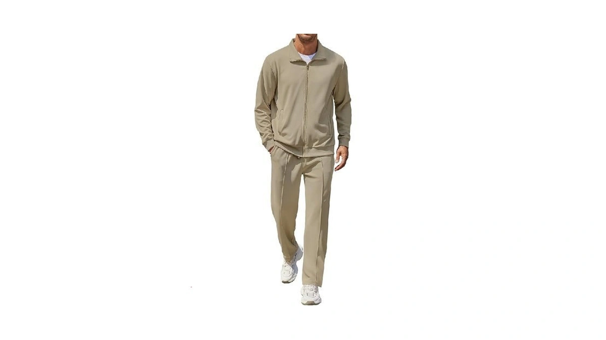 Coofandy Mens 2 Piece Sweatsuit Sets Mens Zip Front Athletic