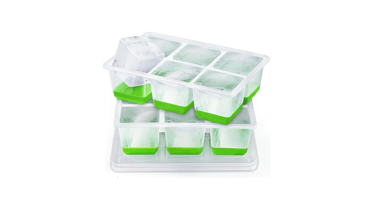 Ice Cube Trays 2 Pack, Jrisbo Large Silicone Ice Cube