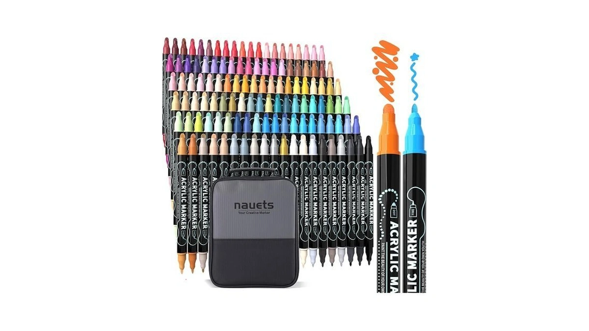 120 Colors Acrylic Paint Markers, Premium Dot & Fine Dual