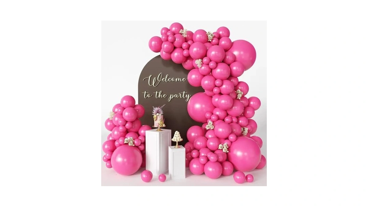 Cvpartyon Hot Pink Balloons 125 Pcs Different Sizes 18 12