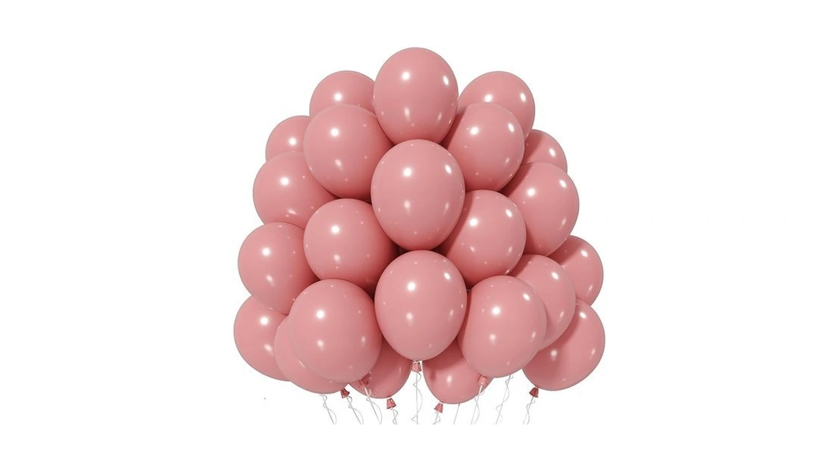 Jobkoo Dusty Pink Balloons 12 Inch, Vintage Retro Blush Pink