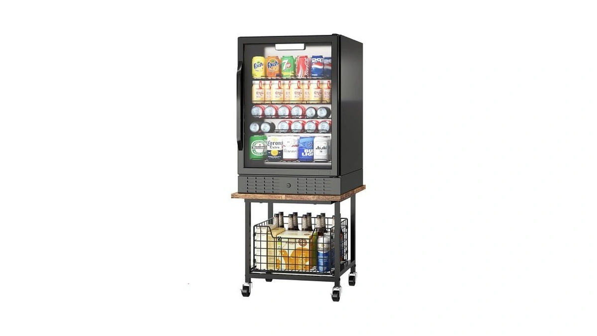 Mini Fridge Stand With Storage, Small Refrigerator Stand With Wheels,