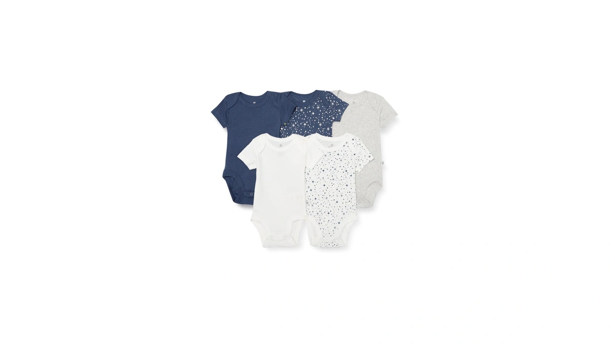 Honestbaby 5-pack Short Sleeve Bodysuits One-piece For Infant Baby Boys,