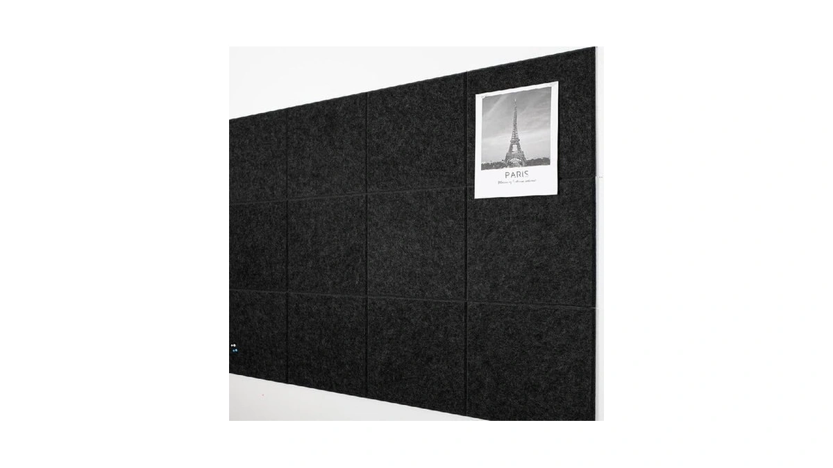 Aktop Black Cork Bulletin Board 47"x35", 12 Pack Removable Felt