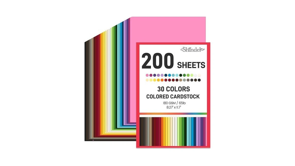 Shindel 200 Sheets 8.27" X 11.7" Construction Paper, Colored Cardstock