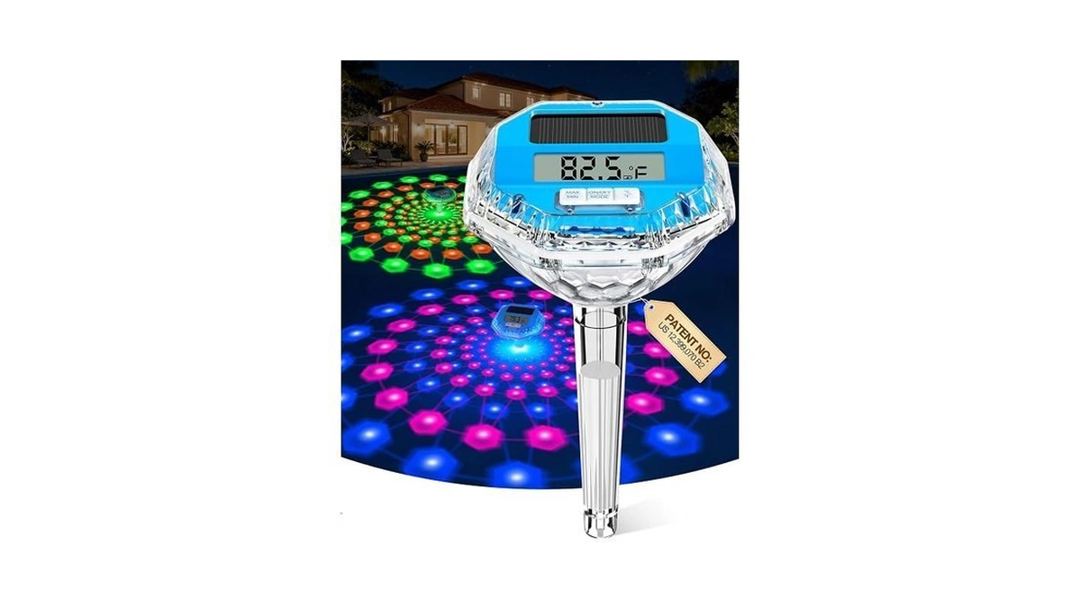 Luxblue 2026 Upgrade Solar Digital Pool Thermometer With Dynamic Light