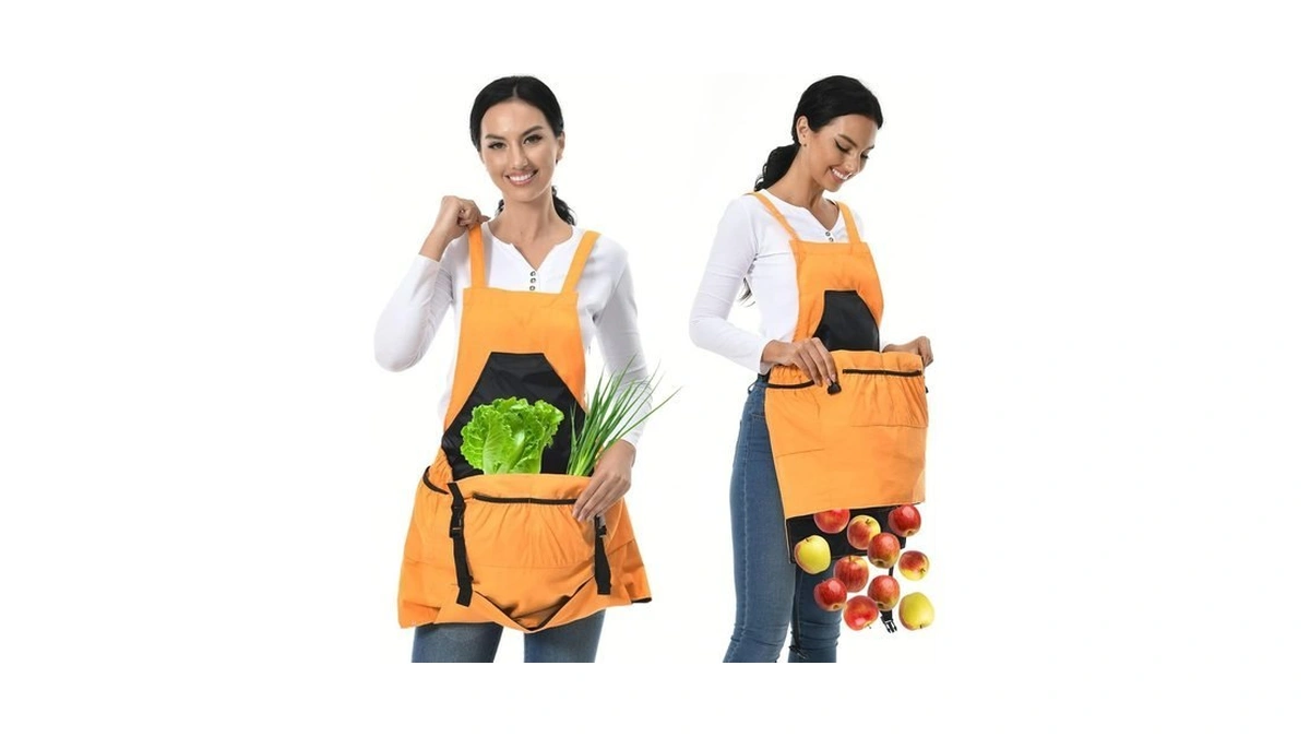 Tisement Gardening Apron, 8oz Waterproof Canvas Garden Apron With Quick