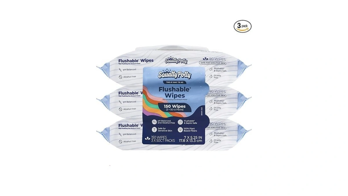 Squatty Potty Flushable Wipes - 3 Packs Of 50 (150
