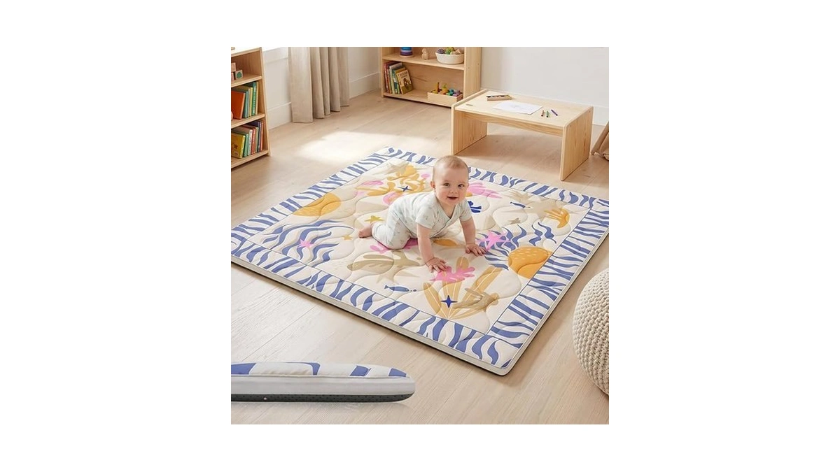 Papamat 1.6" Thick Baby Play Mat, 50x50 Removable & Machine