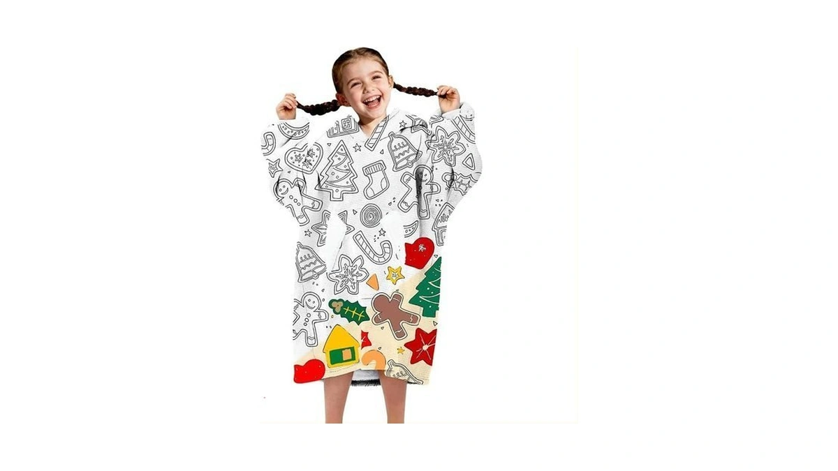 Nobleer Wearable Blanket Hoodie For Kids, Coloring Teen Hoodie Blanket,