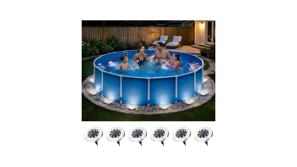 Patiowin 6 Pack Solar Pool Lights For Above Ground Pools